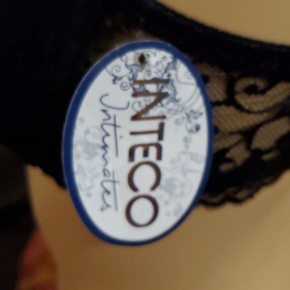NWT Inteco Intimates black lace push up bra 36 D - Picture 5 of 7